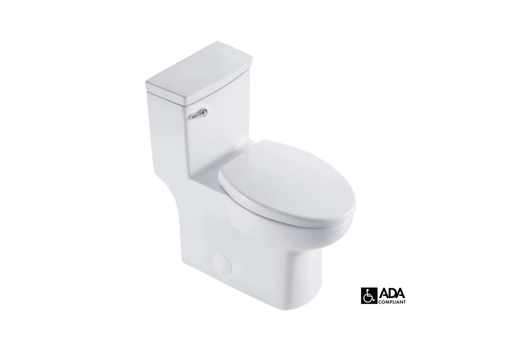 Crest™ One Piece Toliet Elongated, ADA Compliant - White