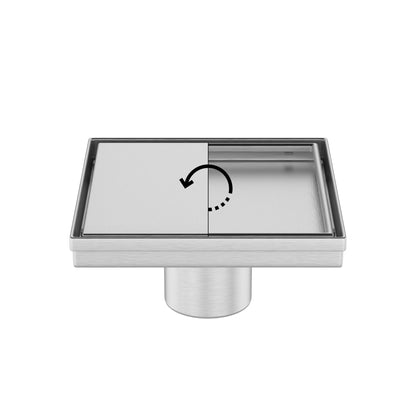 2-in-1 Flat Or Tile-In Square Shower Drain