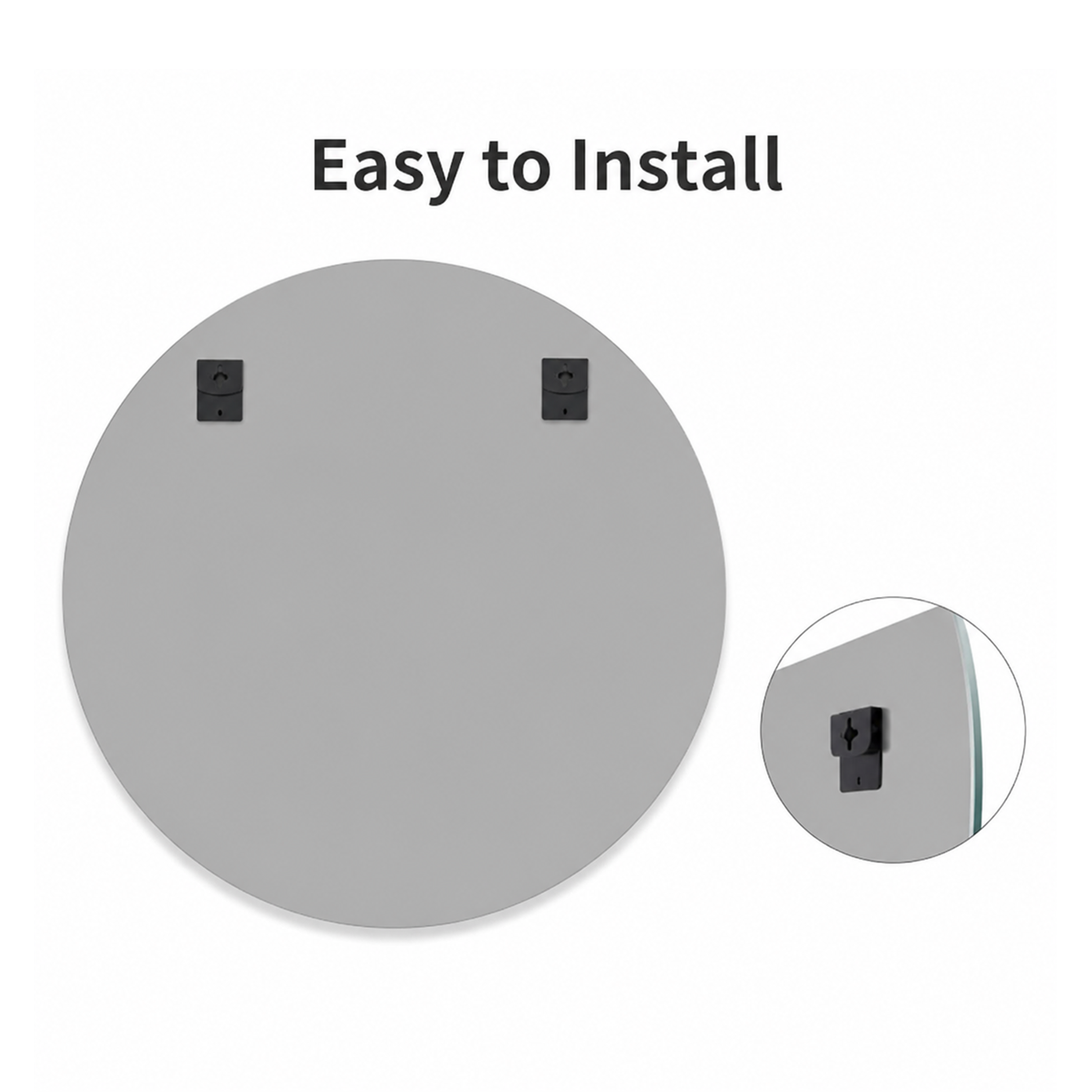 Modern Frameless Round Mirror