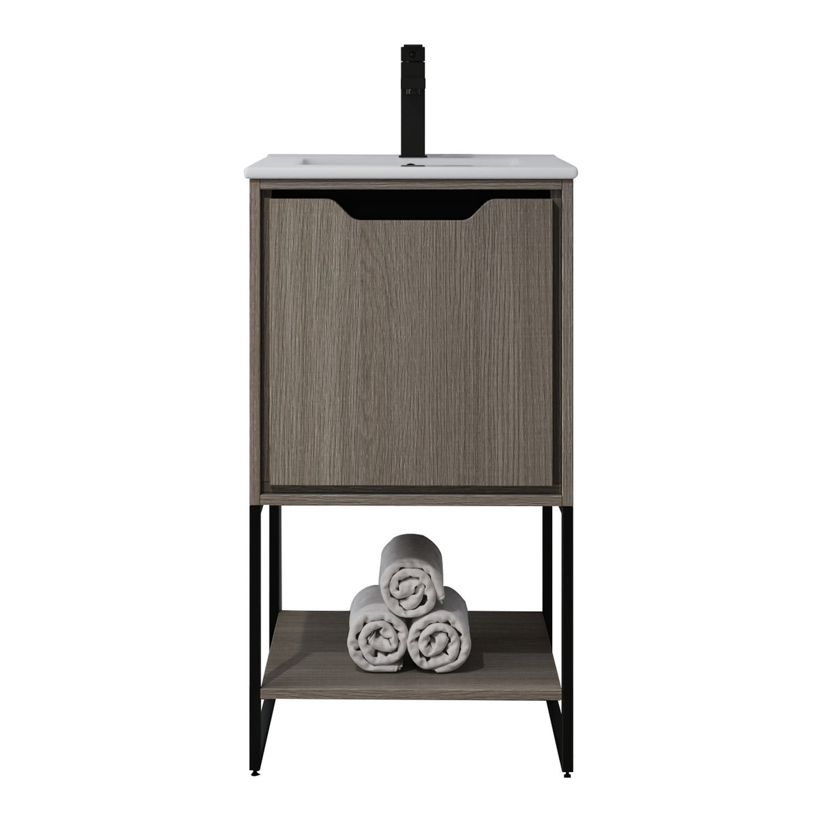 Skyline™ Bathroom Vanity 18" Grey Ashtree – front