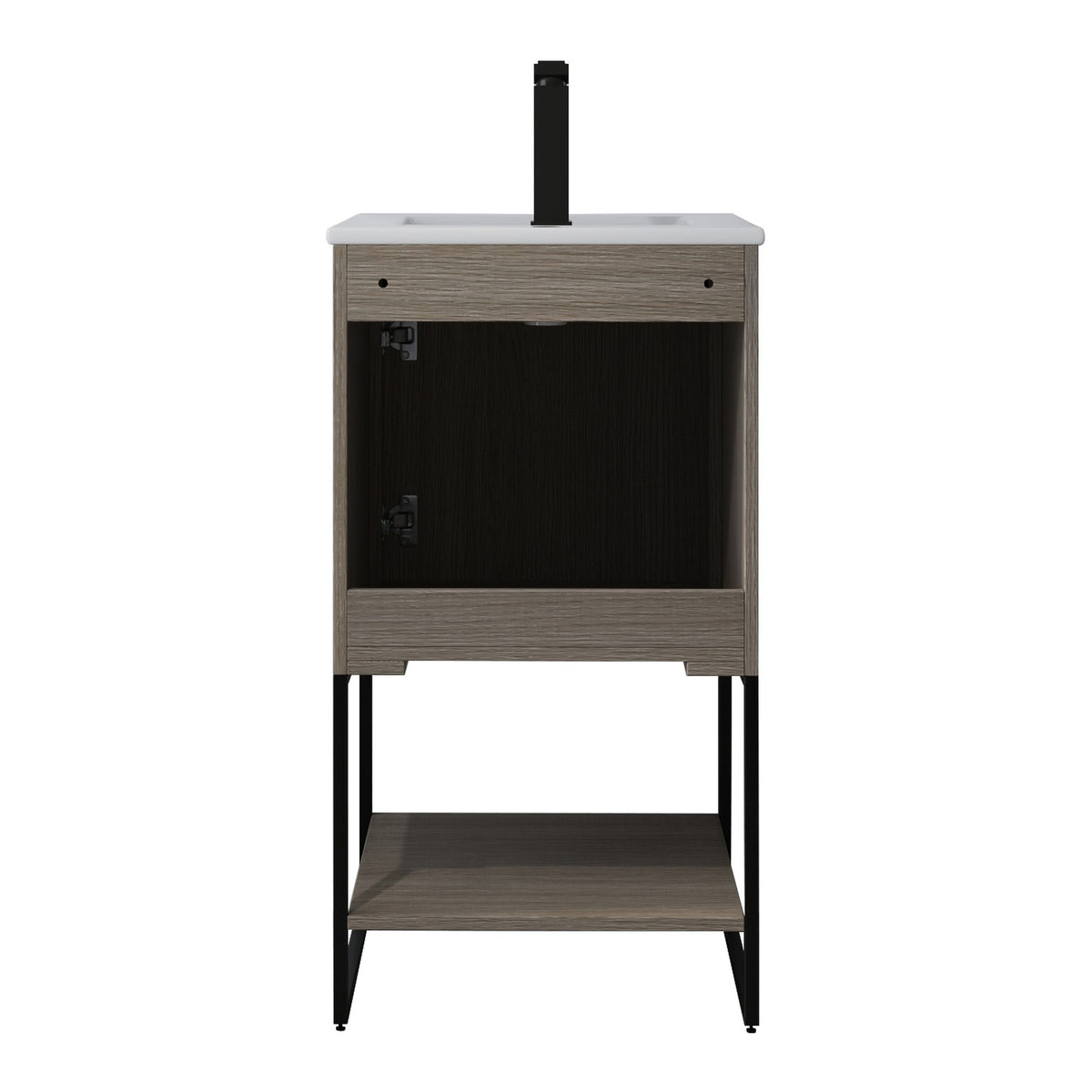Skyline™ Bathroom Vanity 18" Grey Ashtree – back view