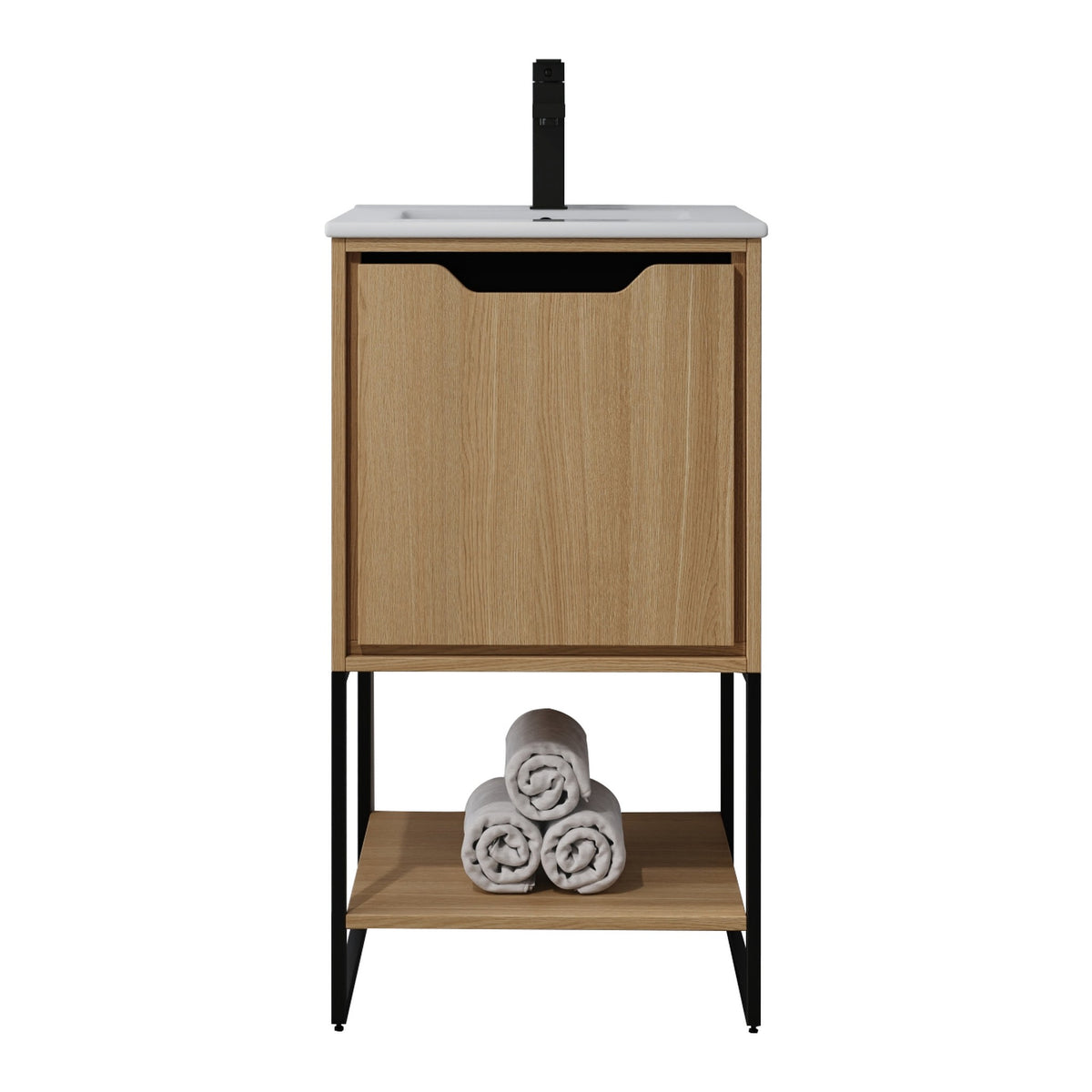Skyline™ Bathroom Vanity 18" Natural Oak – front