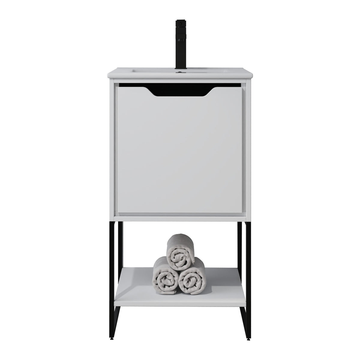Skyline™ Bathroom Vanity 18" White – front