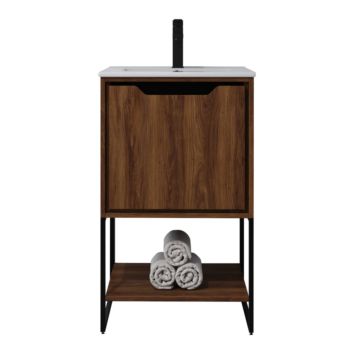 Skyline™ Bathroom Vanity 20" Brown Walnut – front