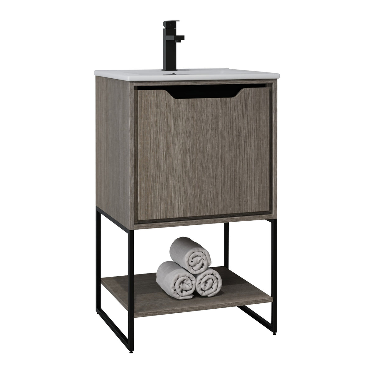 Skyline™ Bathroom Vanity 20" Grey Ashtree – angled view