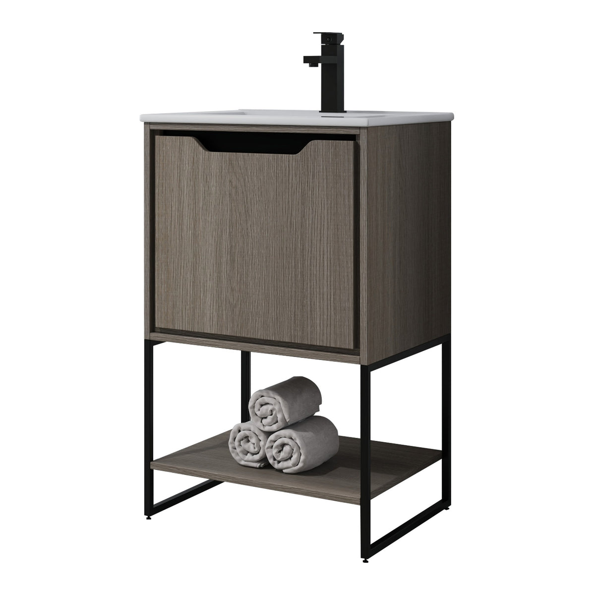 Skyline™ Bathroom Vanity 20" Grey Ashtree – angled view, other side