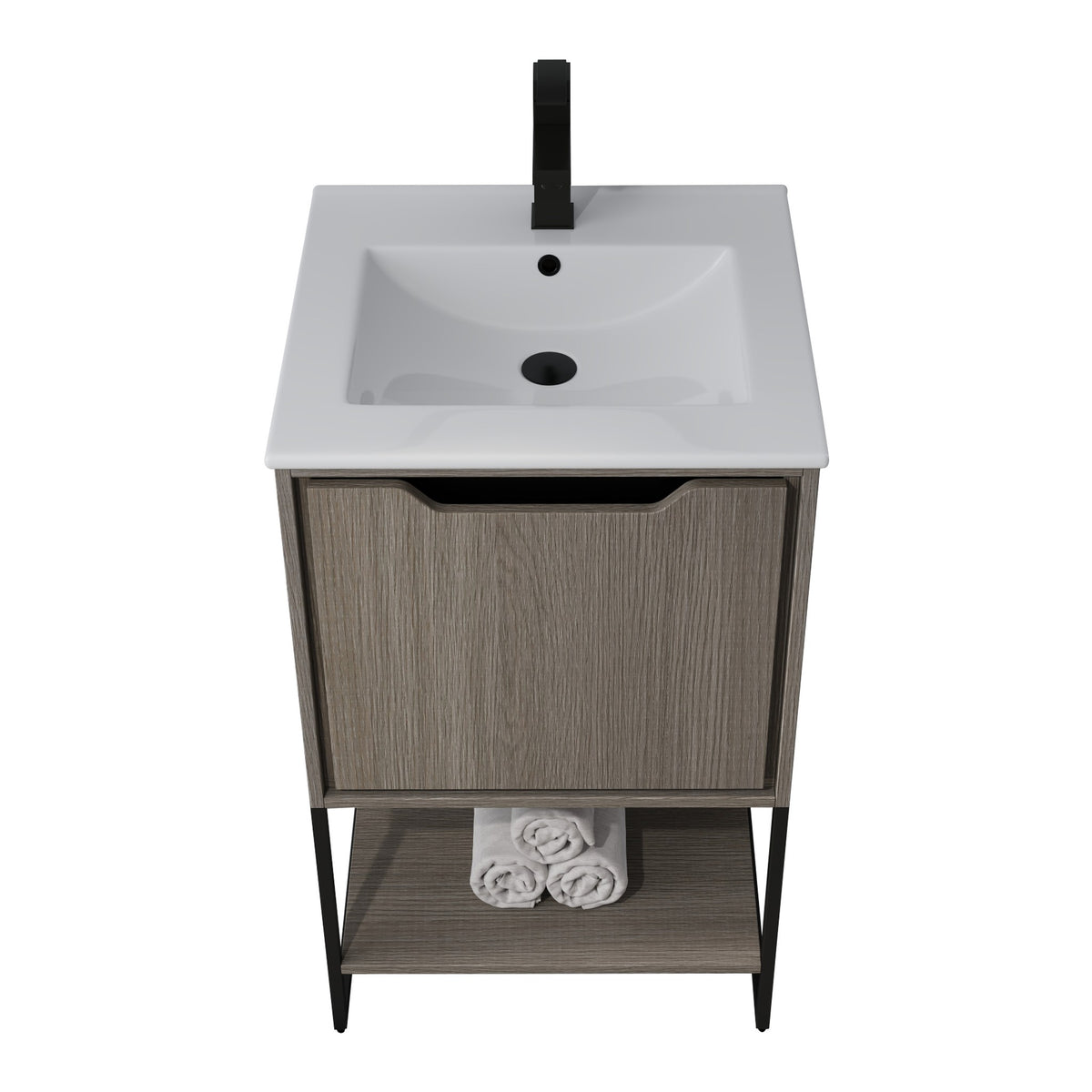 Skyline™ Bathroom Vanity 20" Grey Ashtree – top front view