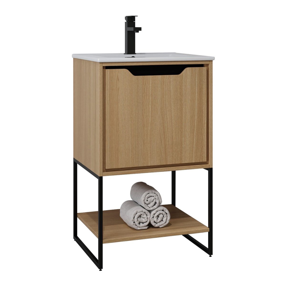Skyline™ Bathroom Vanity 20" Natural Oak – angled view