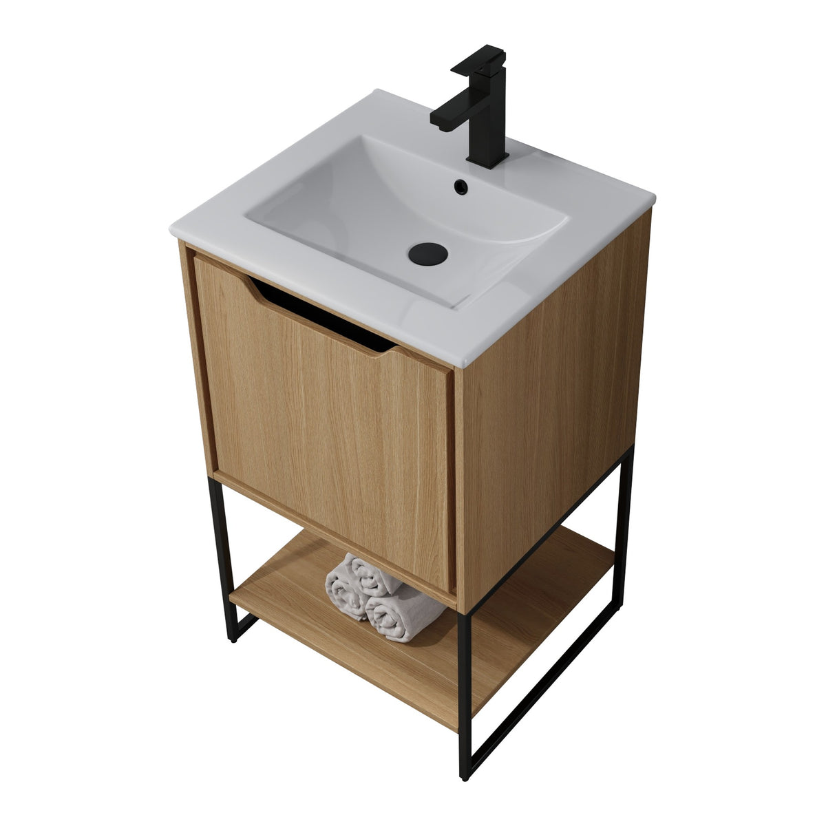 Skyline™ Bathroom Vanity 20" Natural Oak – top angled view