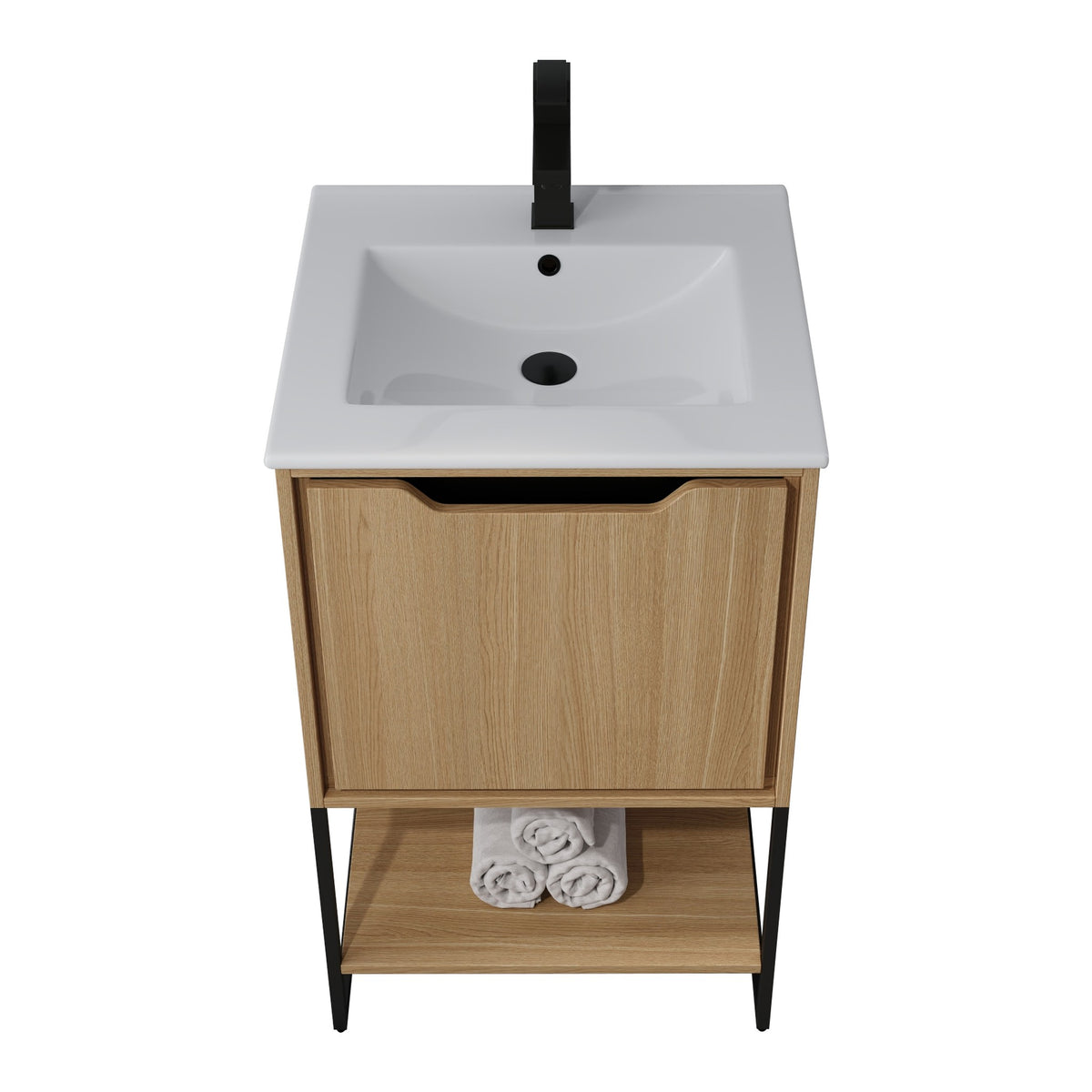 Skyline™ Bathroom Vanity 20" Natural Oak – top front view
