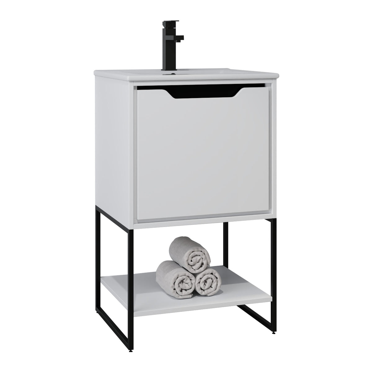 Skyline™ Bathroom Vanity 20" White – angled view