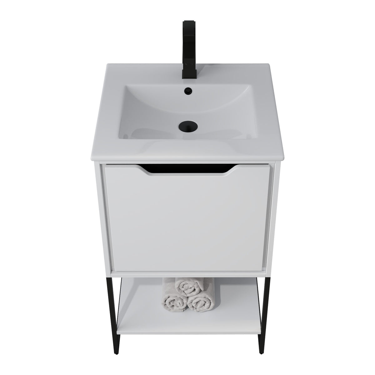 Skyline™ Bathroom Vanity 20" White – top front view