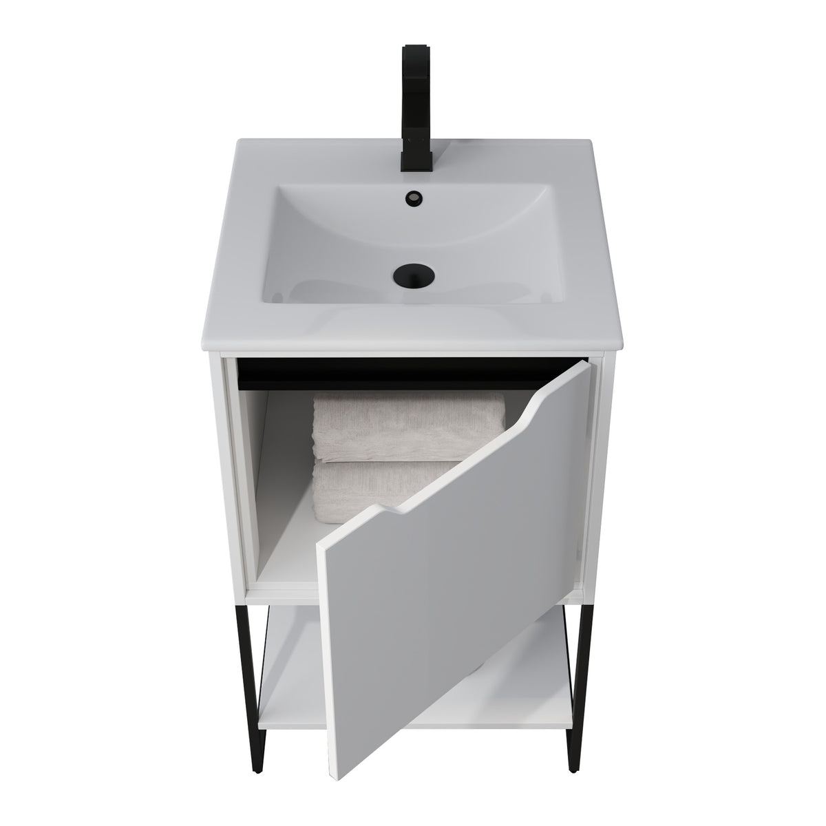 Skyline™ Bathroom Vanity 20" White – door open