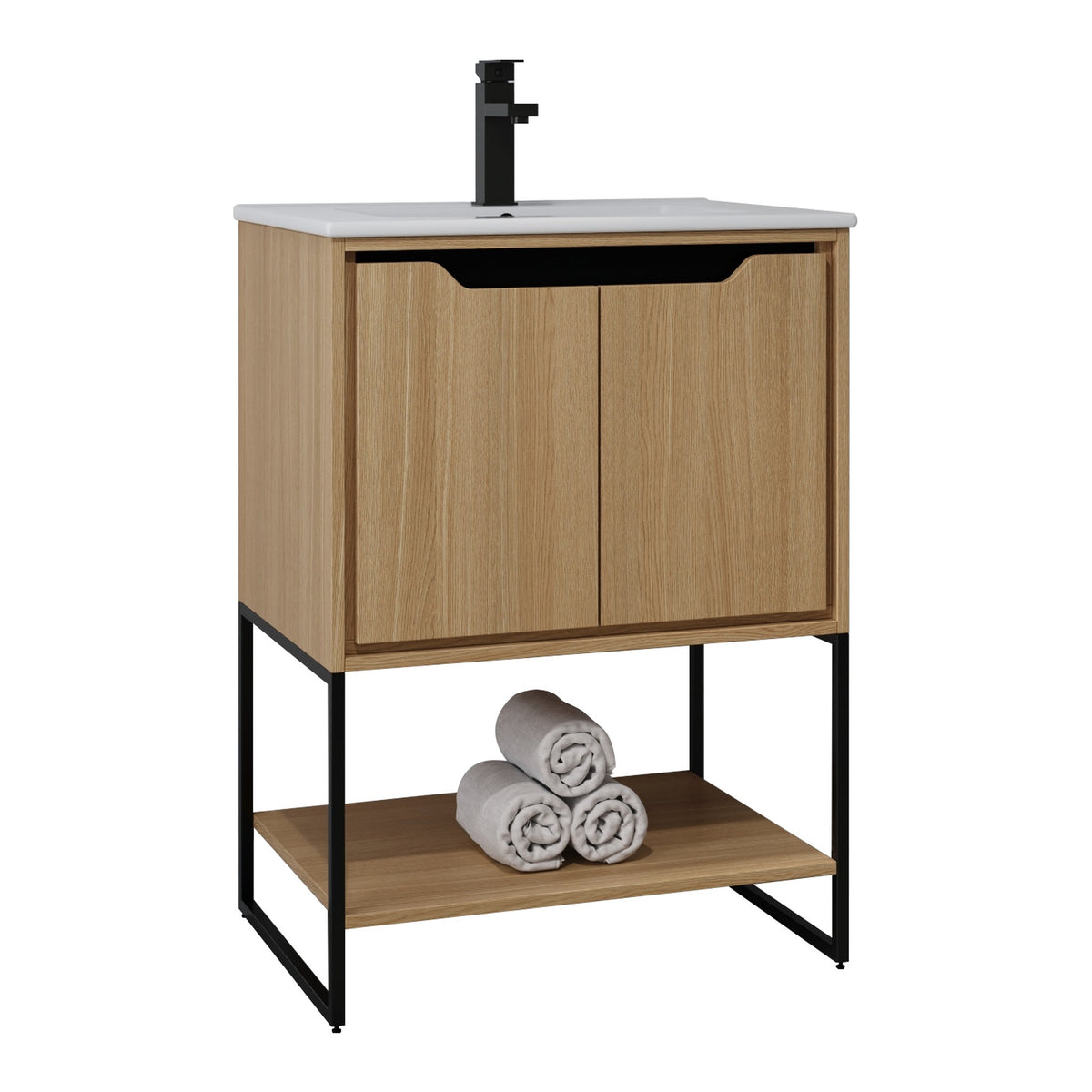 Skyline™ Bathroom Vanity 24" Natural Oak – angled view