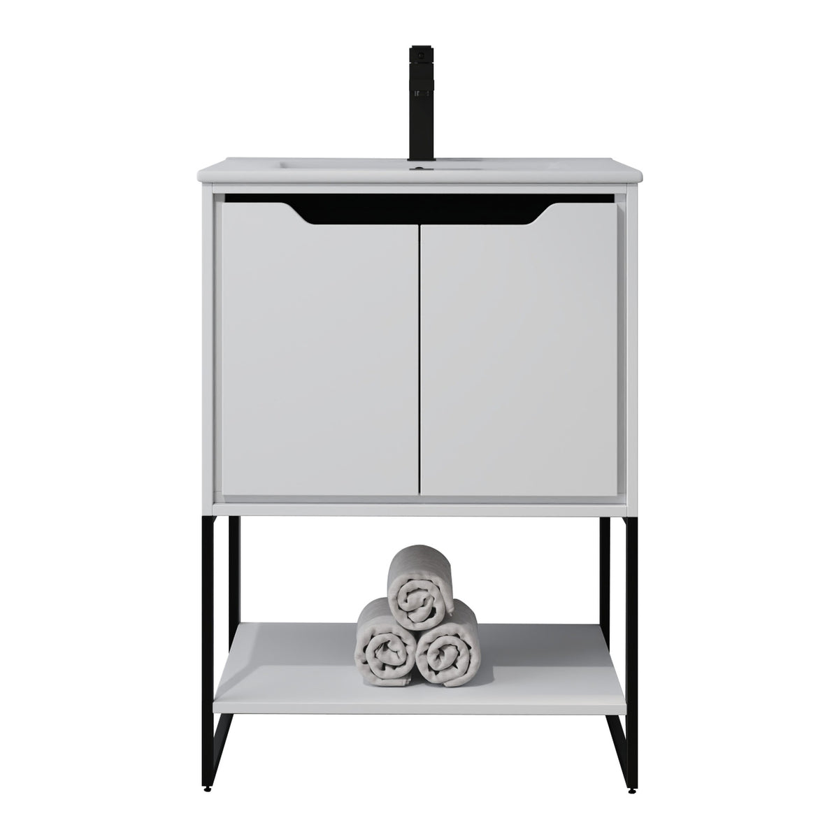 Skyline™ Bathroom Vanity 24" White – front