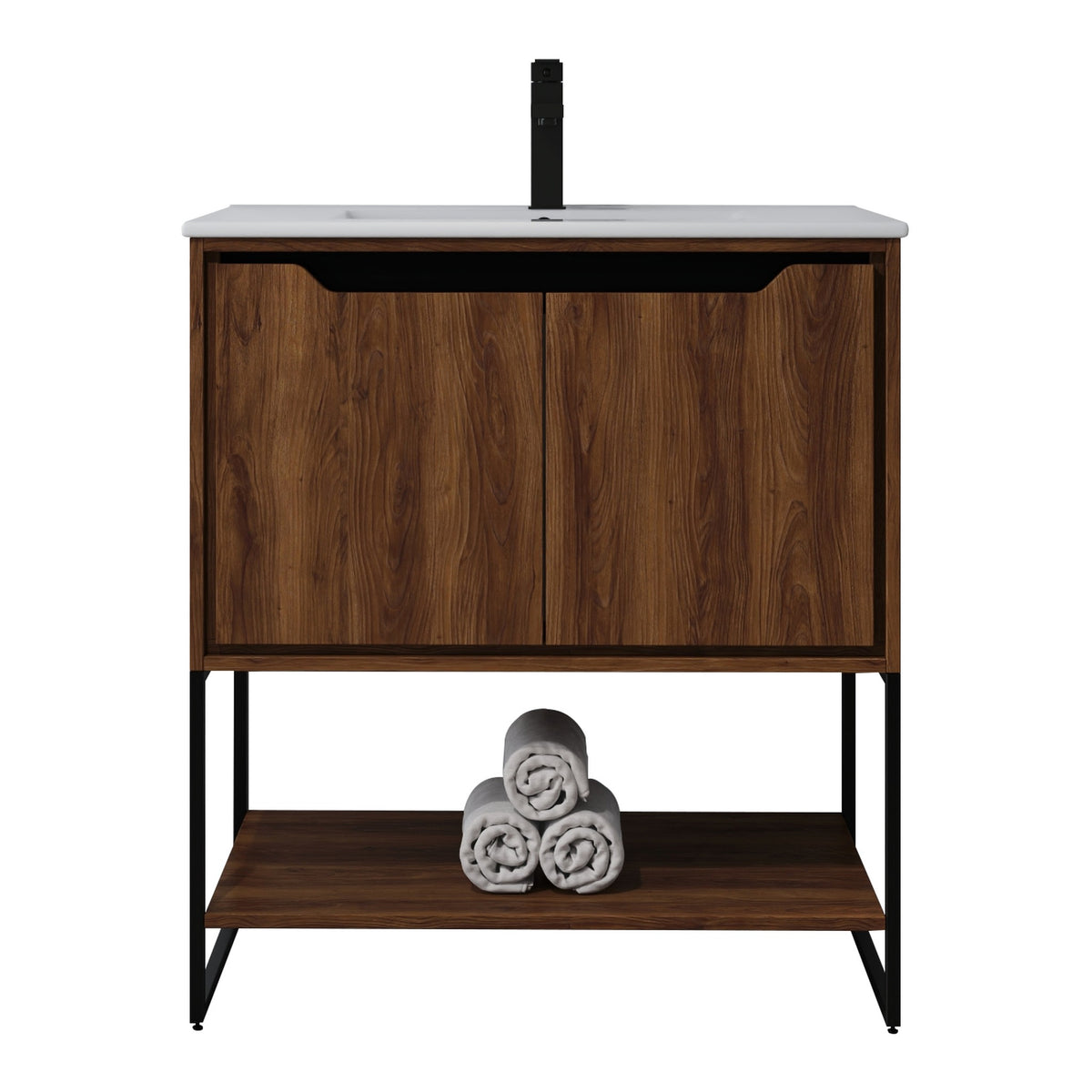 Skyline™ Bathroom Vanity 30" Brown Walnut – front