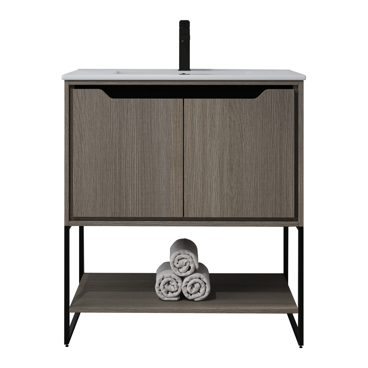 Skyline™ Bathroom Vanity 30" Grey Ashtree – front