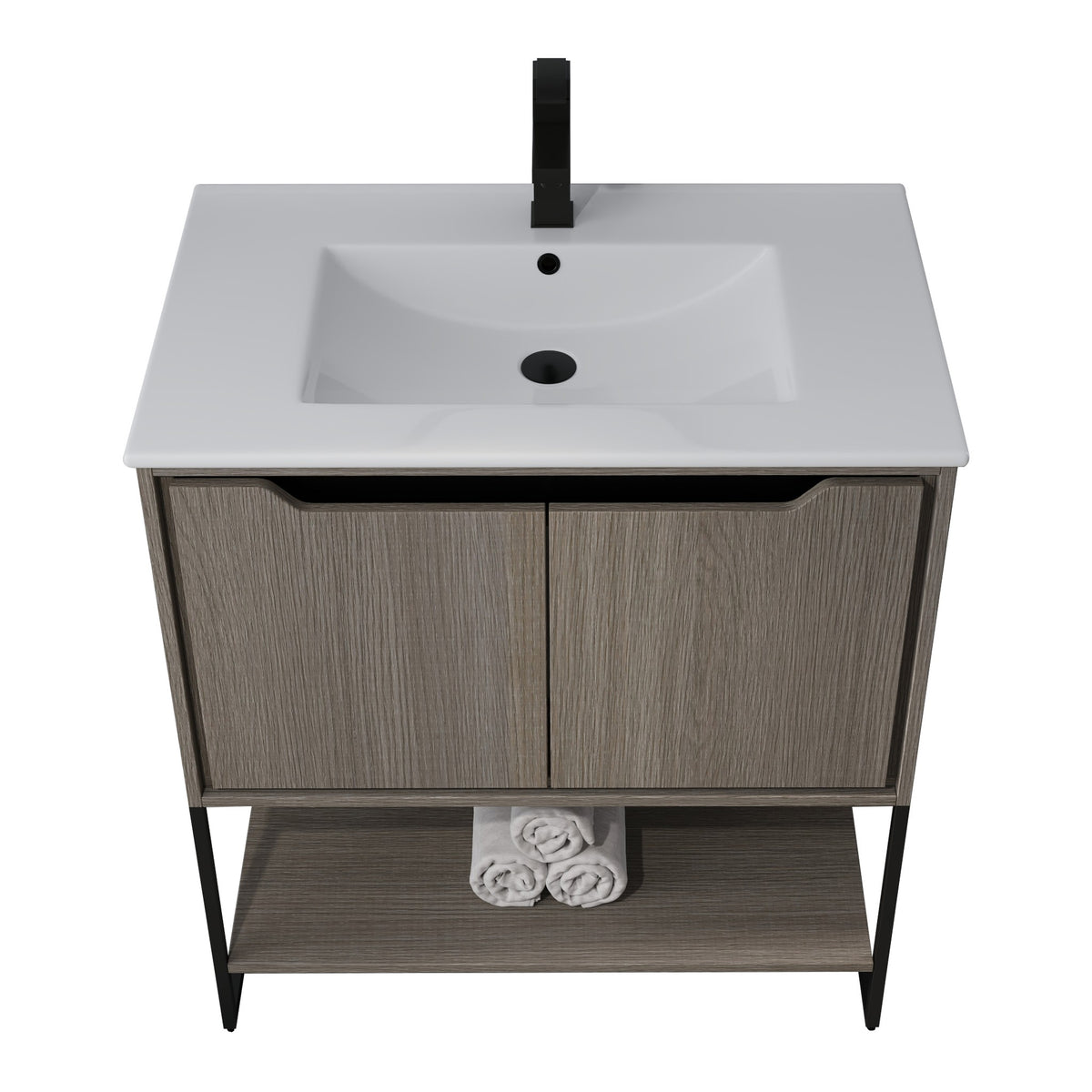 Skyline™ Bathroom Vanity 30" Grey Ashtree – top front view