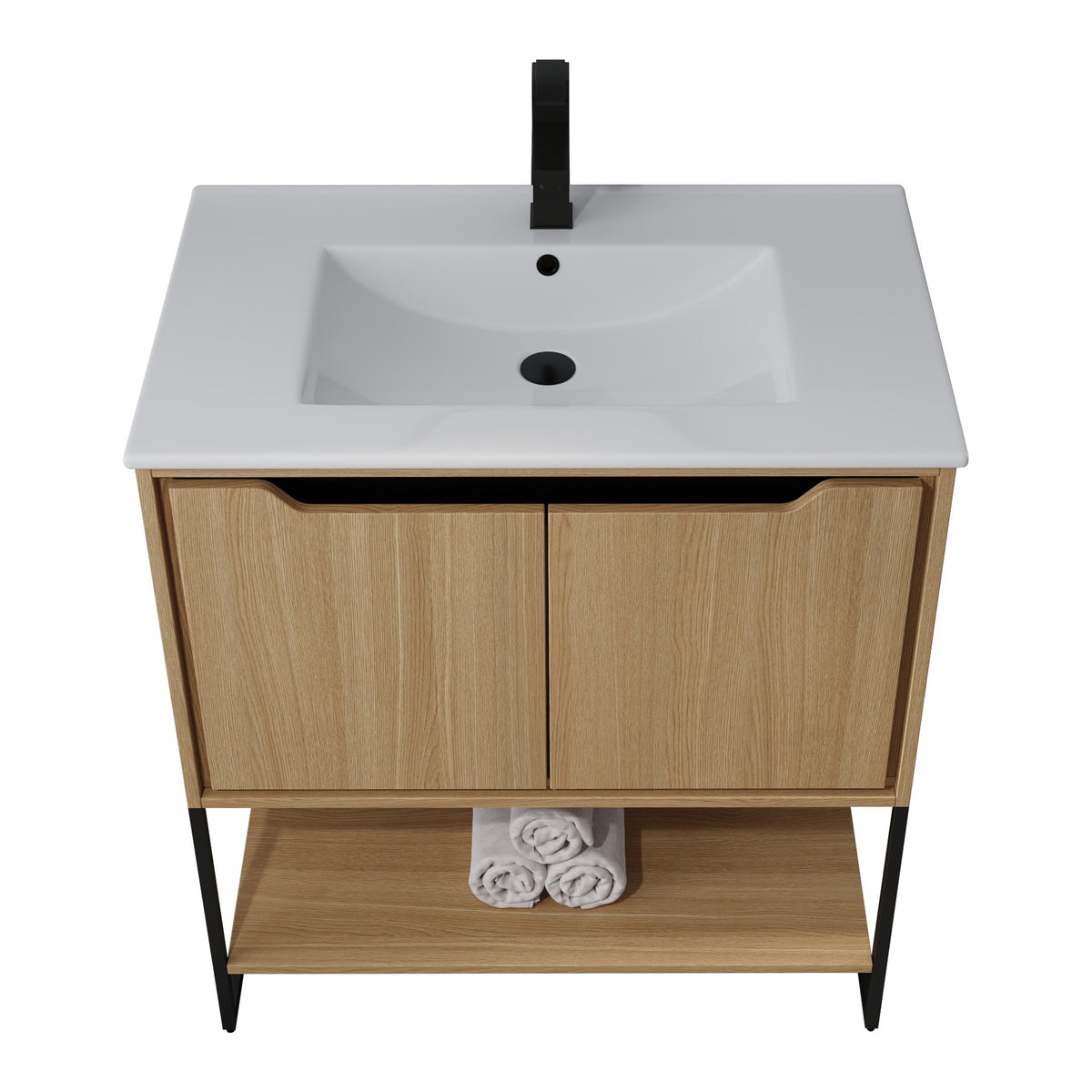 Skyline™ Bathroom Vanity 30" Natural Oak – top front view