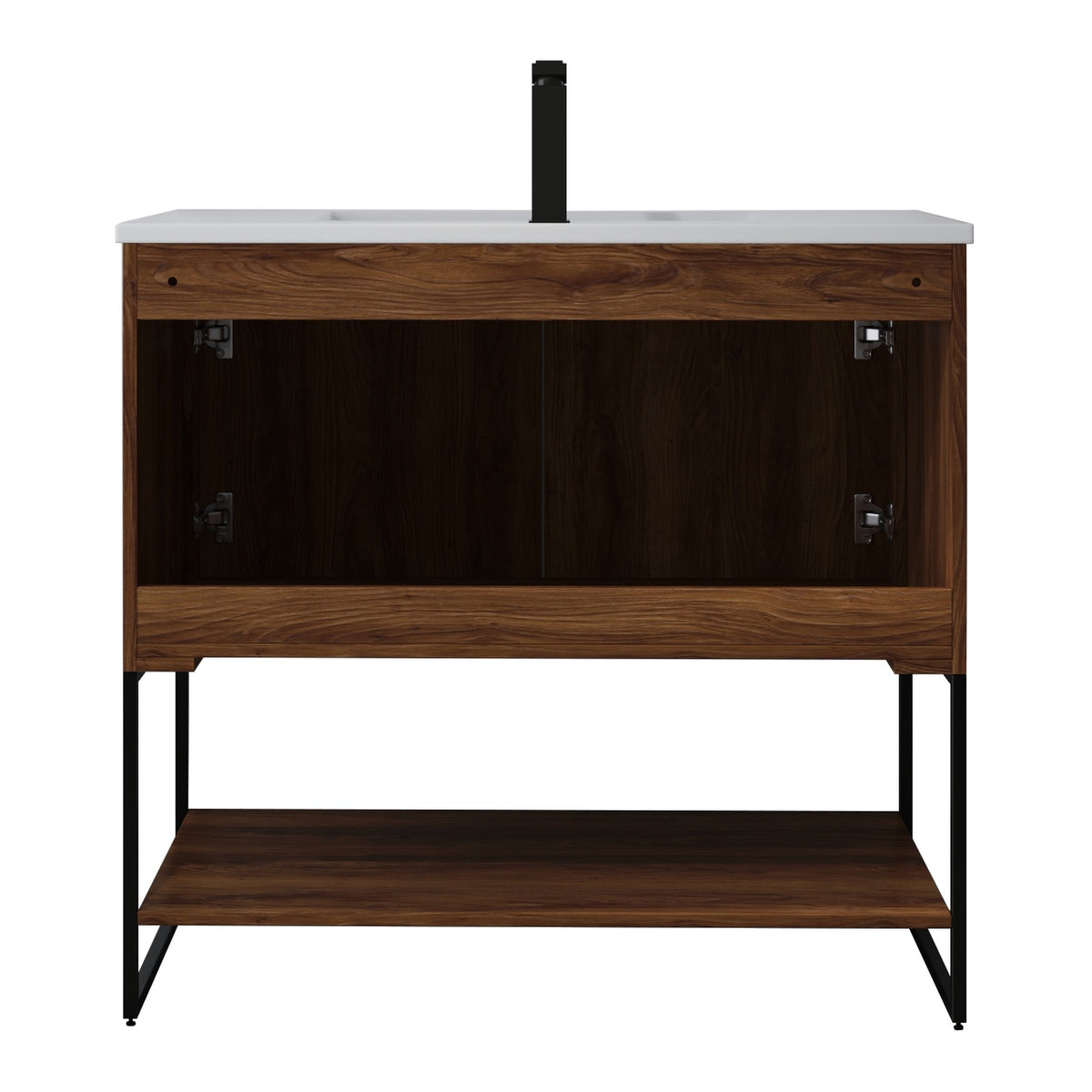 Skyline™ Bathroom Vanity 36" Brown Walnut – back view