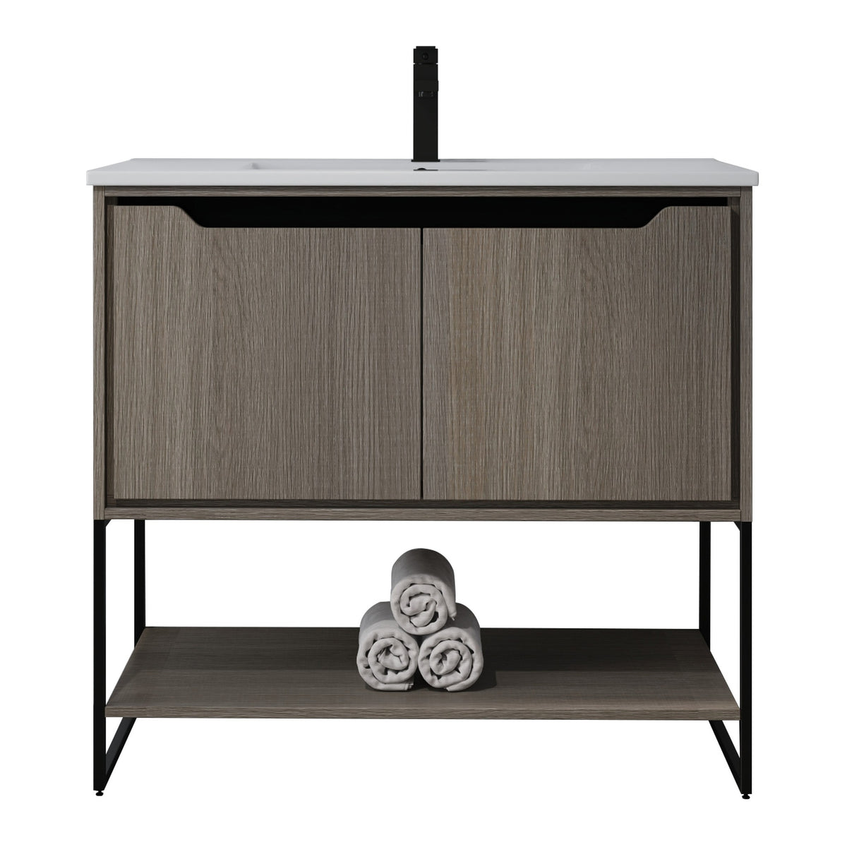Skyline™ Bathroom Vanity 36" Grey Ashtree – front