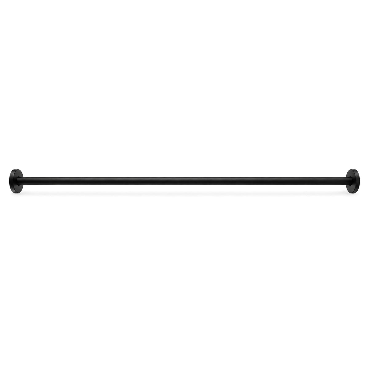 60" Fixed Shower Rod, Matte Black, front view