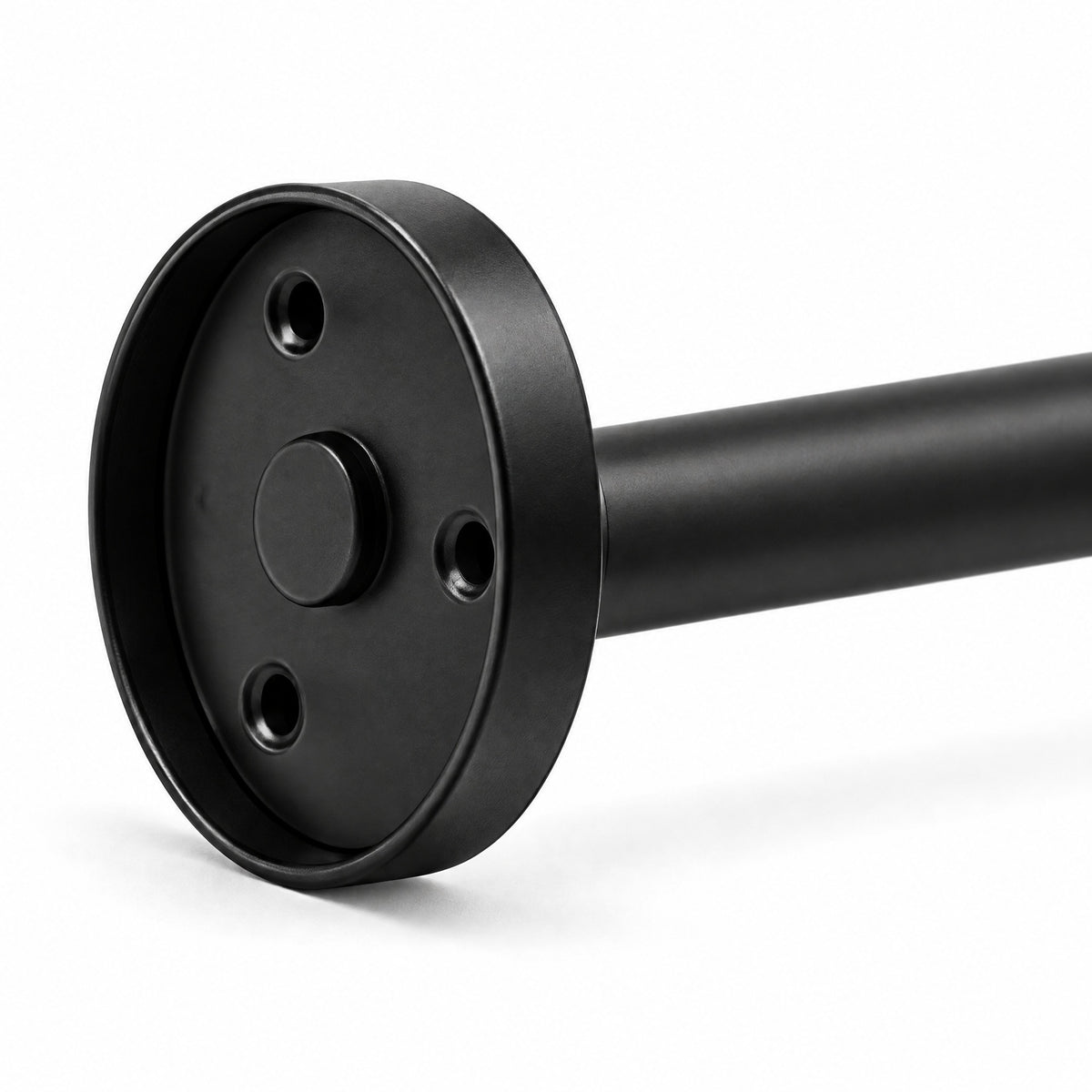 60" Fixed Shower Rod, Matte Black, flange back with 3 screw holes