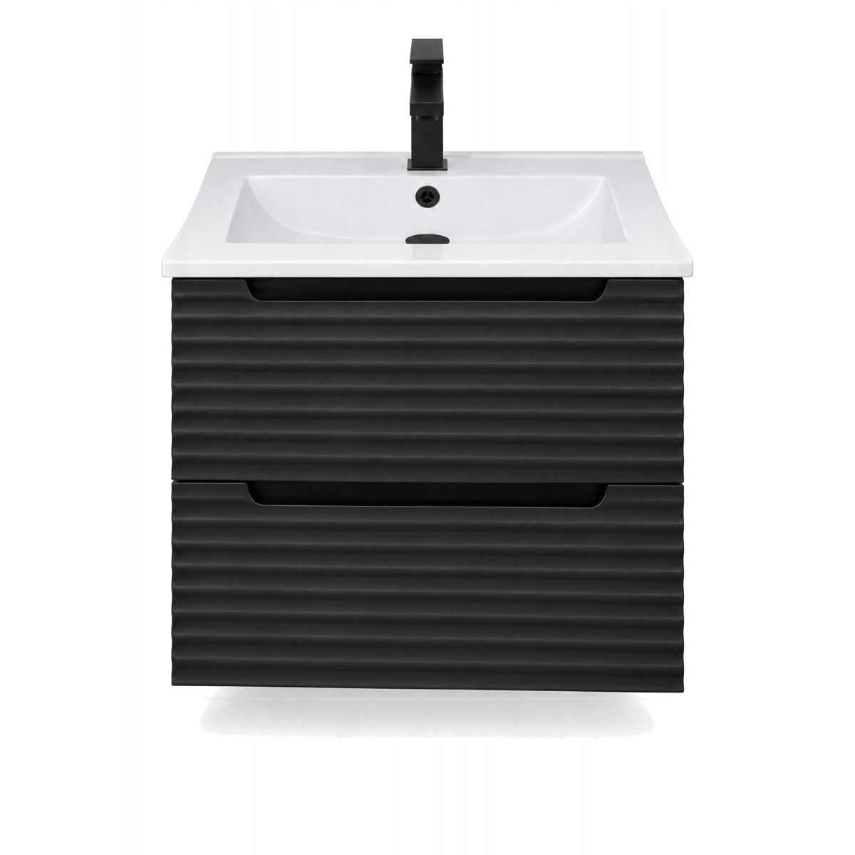 Amalfi™ Wall-Mount Bathroom Vanity 24" Black – front