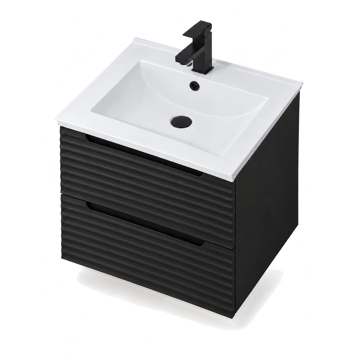 Amalfi™ Wall-Mount Bathroom Vanity 24" Black – top view