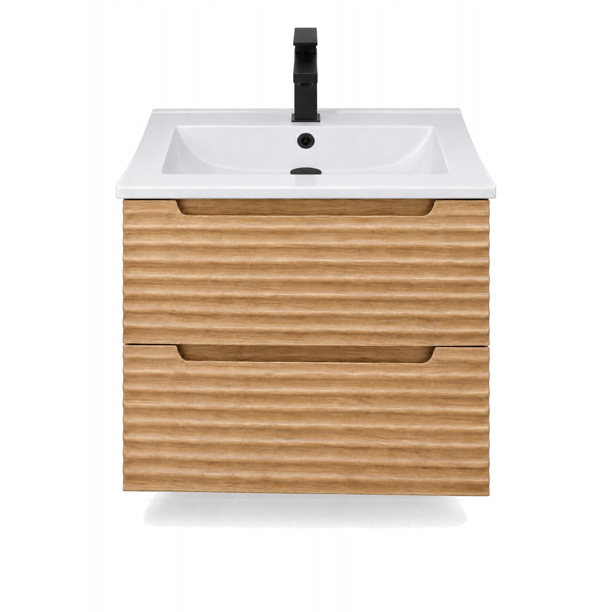 Amalfi™ Wall-Mount Bathroom Vanity 24" Natural Oak – front