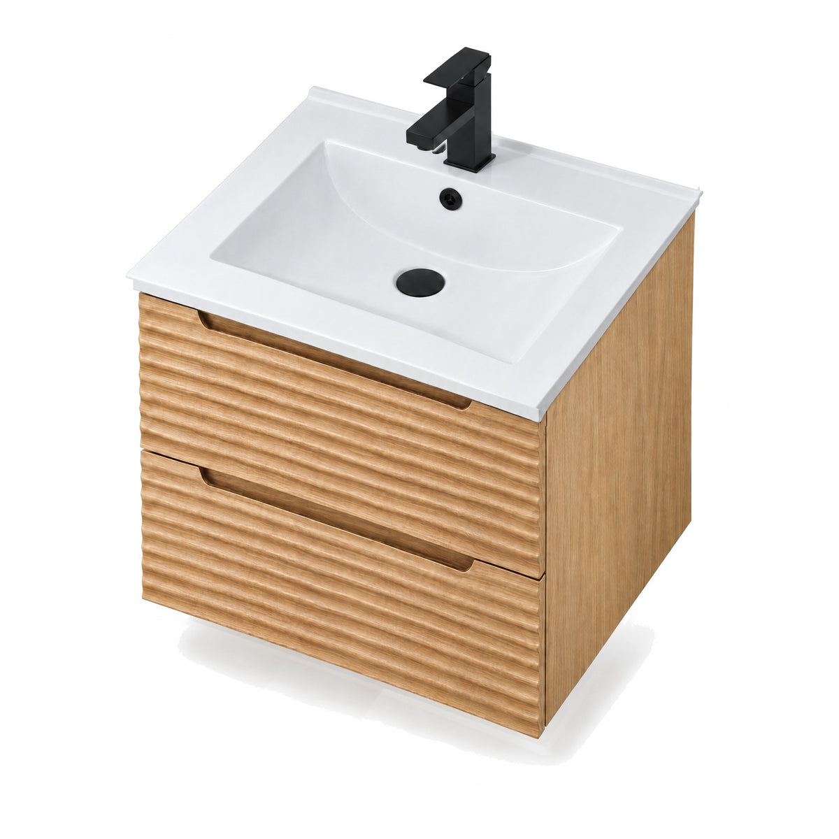 Amalfi™ Wall-Mount Bathroom Vanity 24" Natural Oak – top view