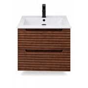 Amalfi™ Wall-Mount Bathroom Vanity 24" Walnut – front
