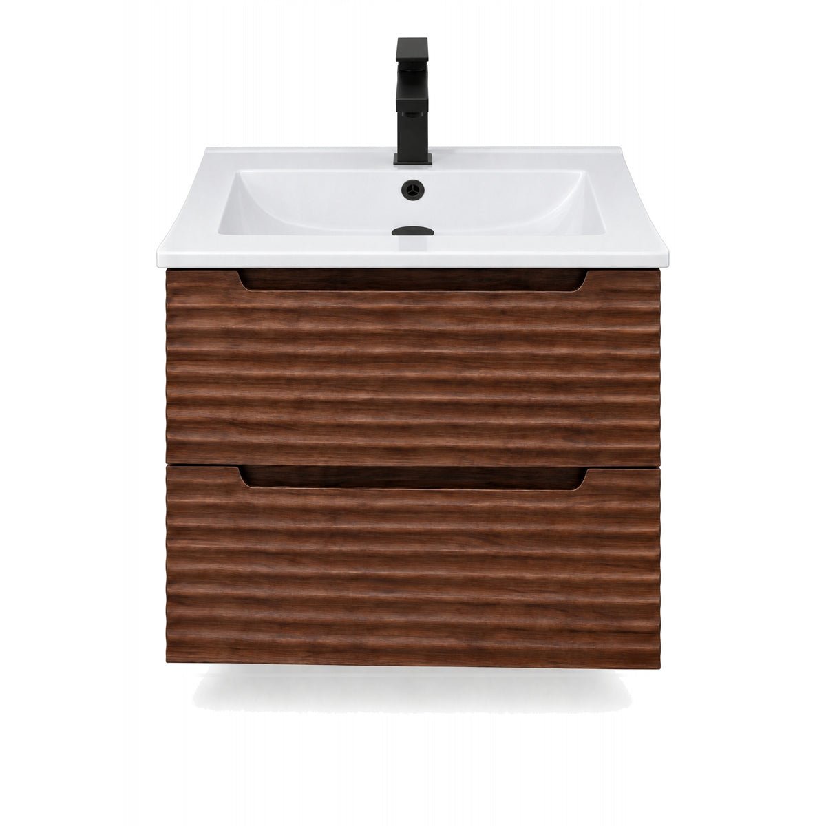 Amalfi™ Wall-Mount Bathroom Vanity 24" Walnut – front