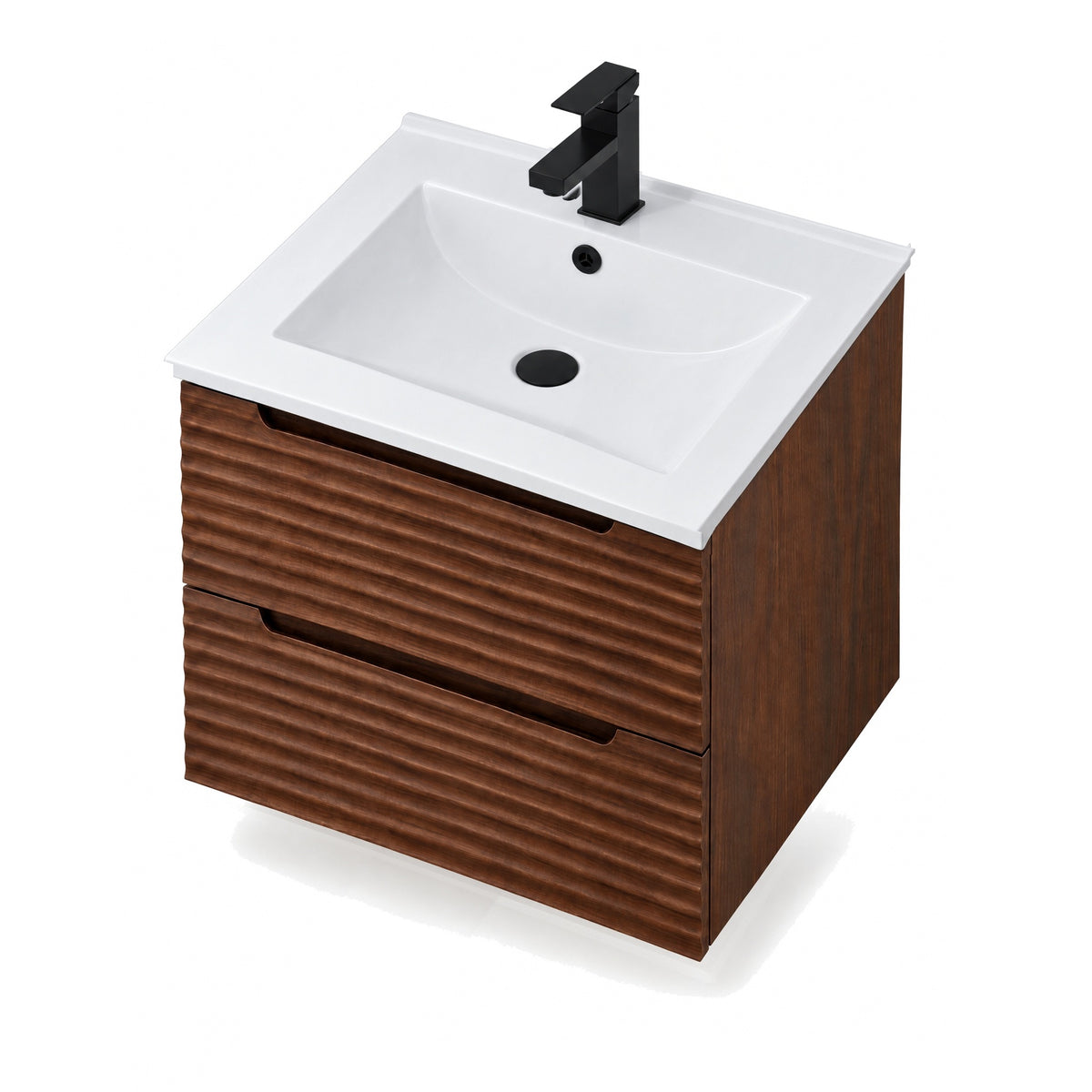 Amalfi™ Wall-Mount Bathroom Vanity 24" Walnut – top view
