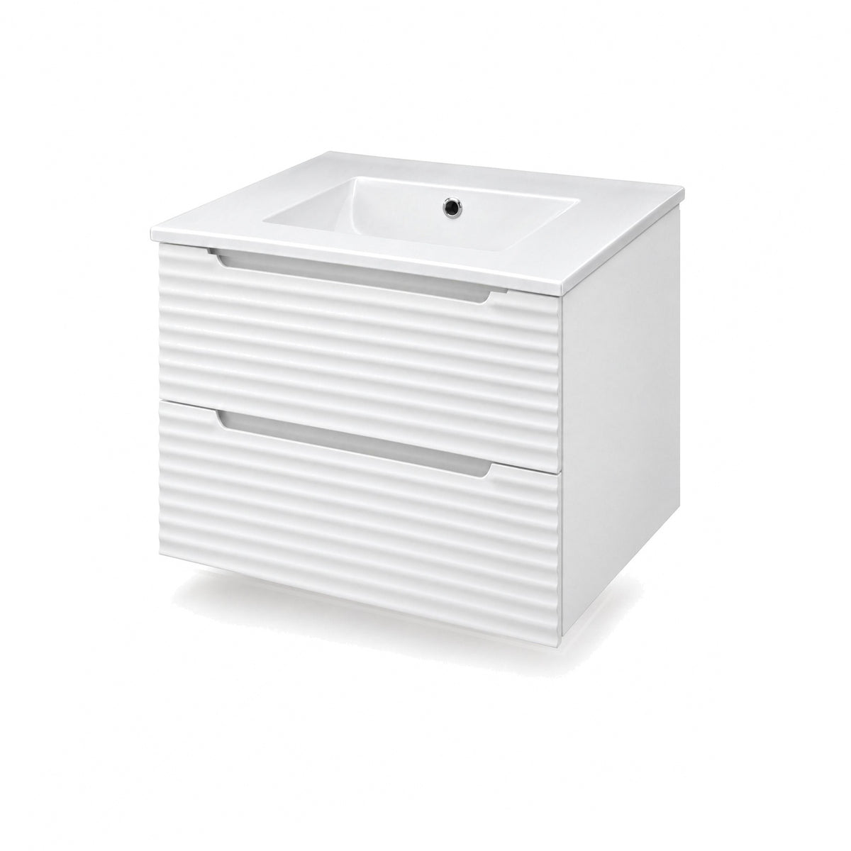Amalfi™ Wall-Mount Bathroom Vanity 24" White – angled view