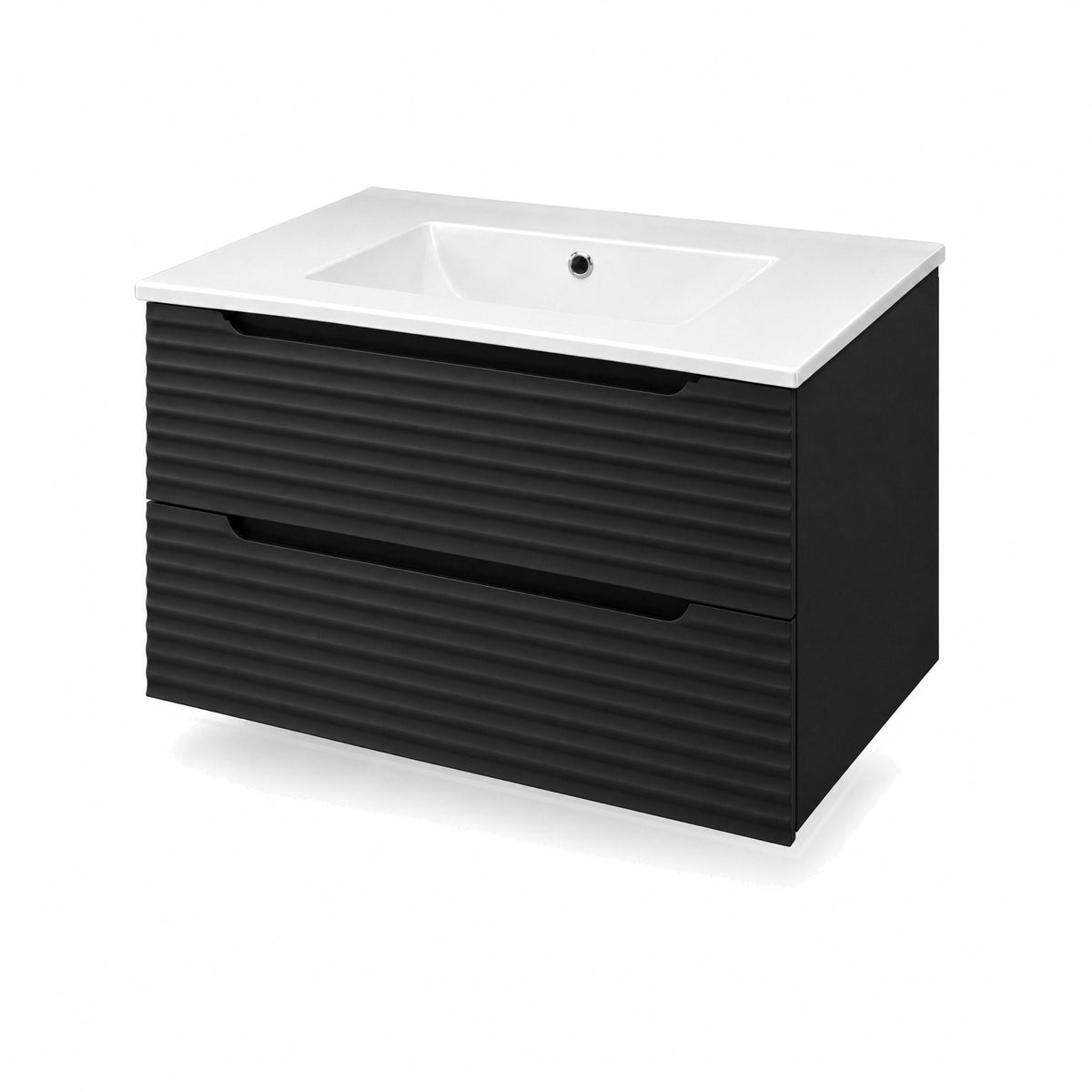 Amalfi™ Wall-Mount Bathroom Vanity 30" Black – angled view