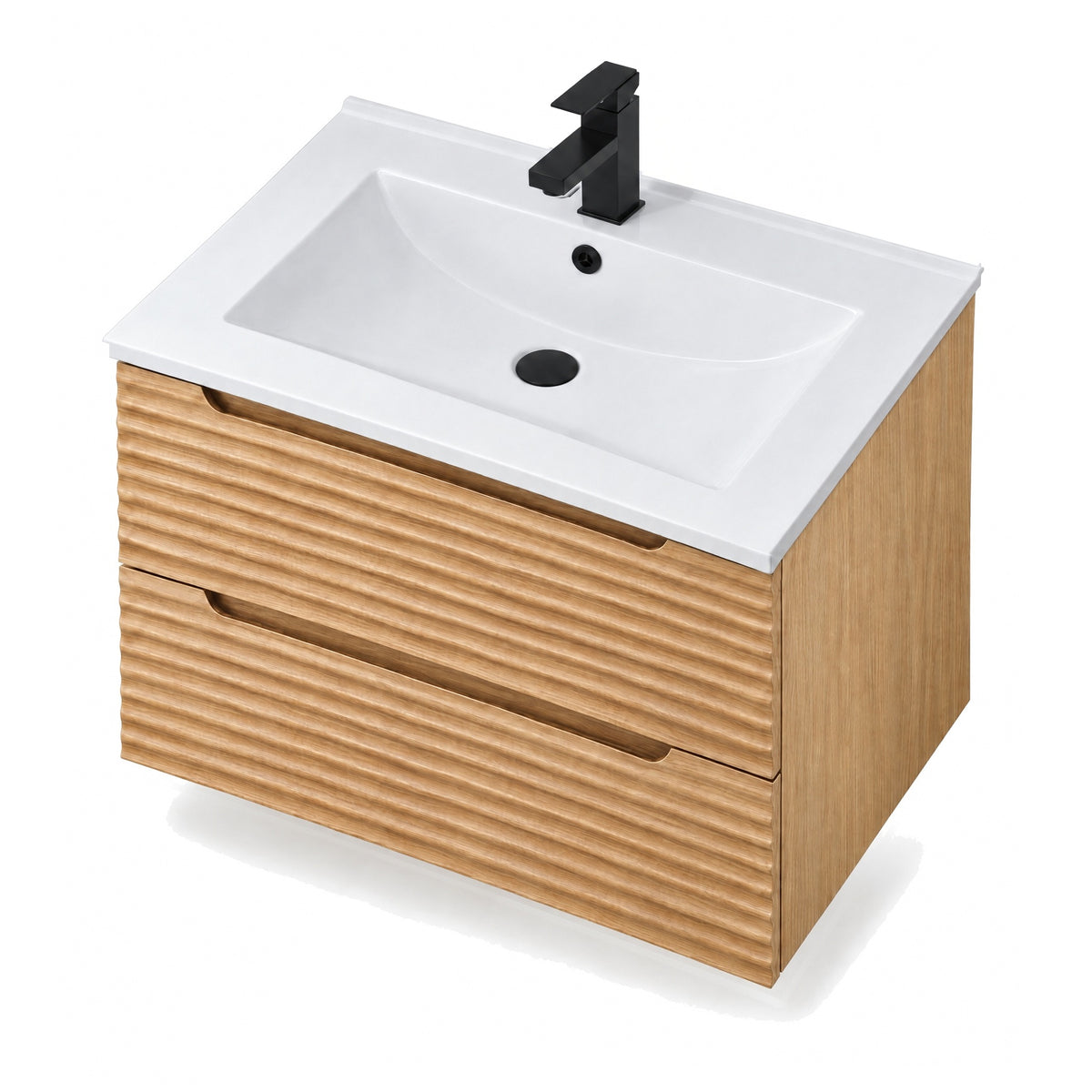 Amalfi™ Wall-Mount Bathroom Vanity 30" Natural Oak – top view