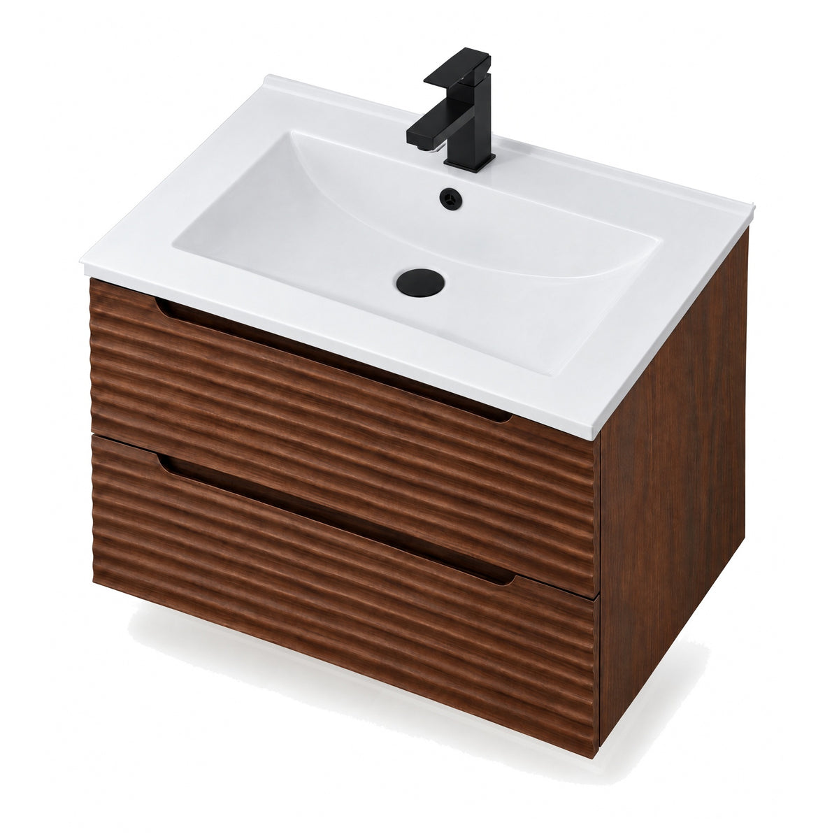 Amalfi™ Wall-Mount Bathroom Vanity 30" Walnut – top view
