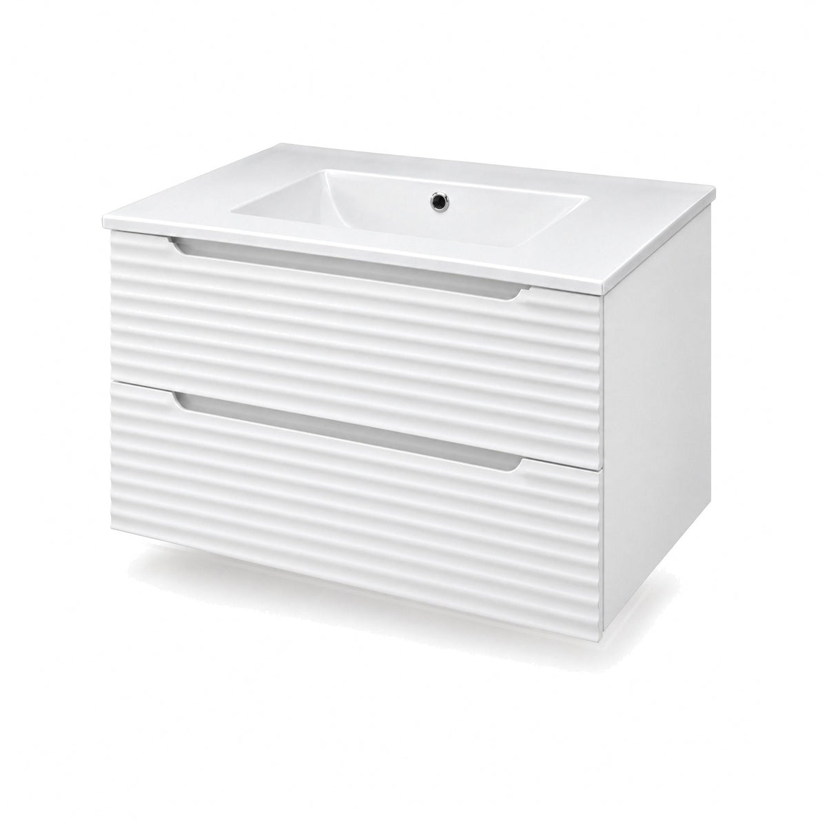 Amalfi™ Wall-Mount Bathroom Vanity 30" White – angled view