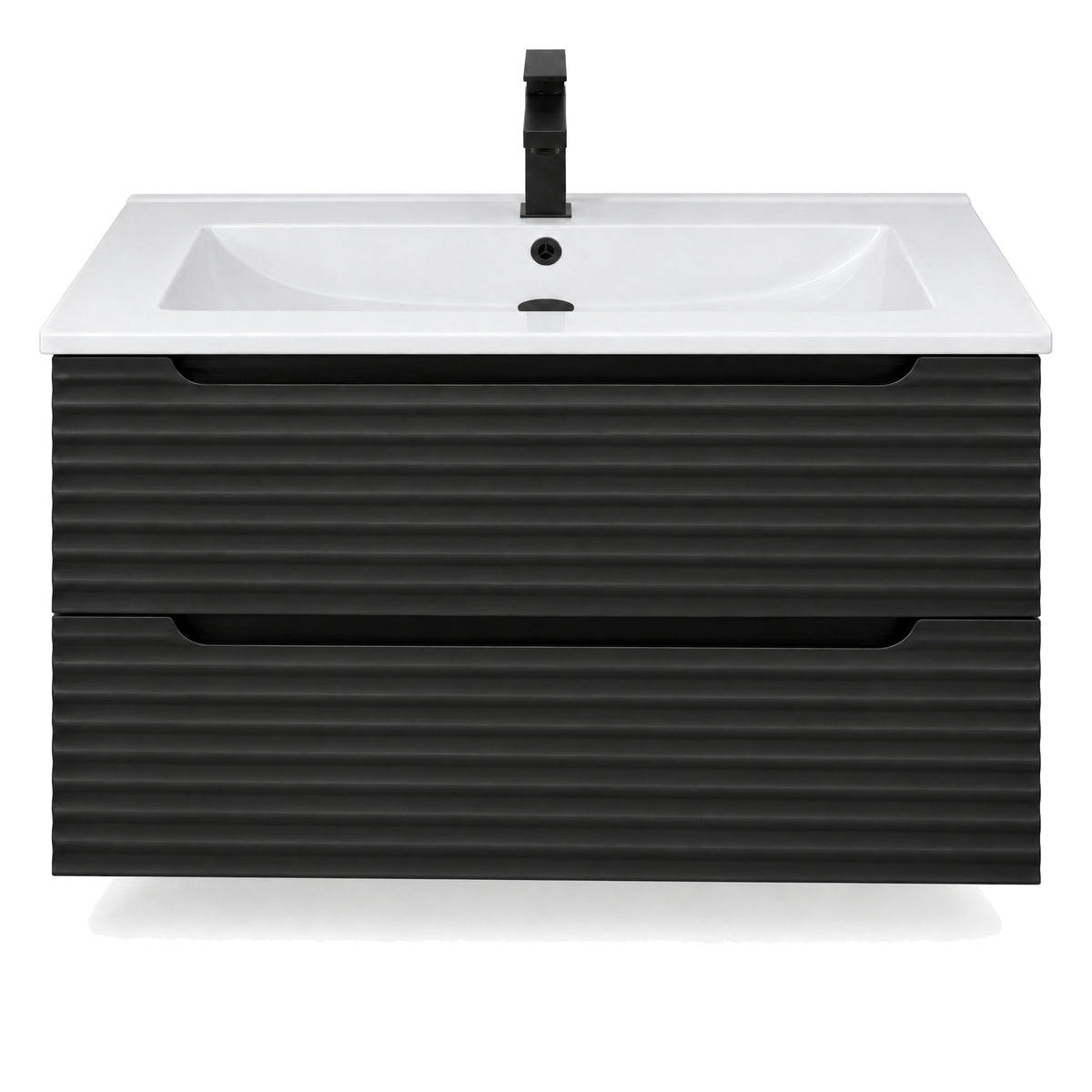 Amalfi™ Wall-Mount Bathroom Vanity 36" Black – front