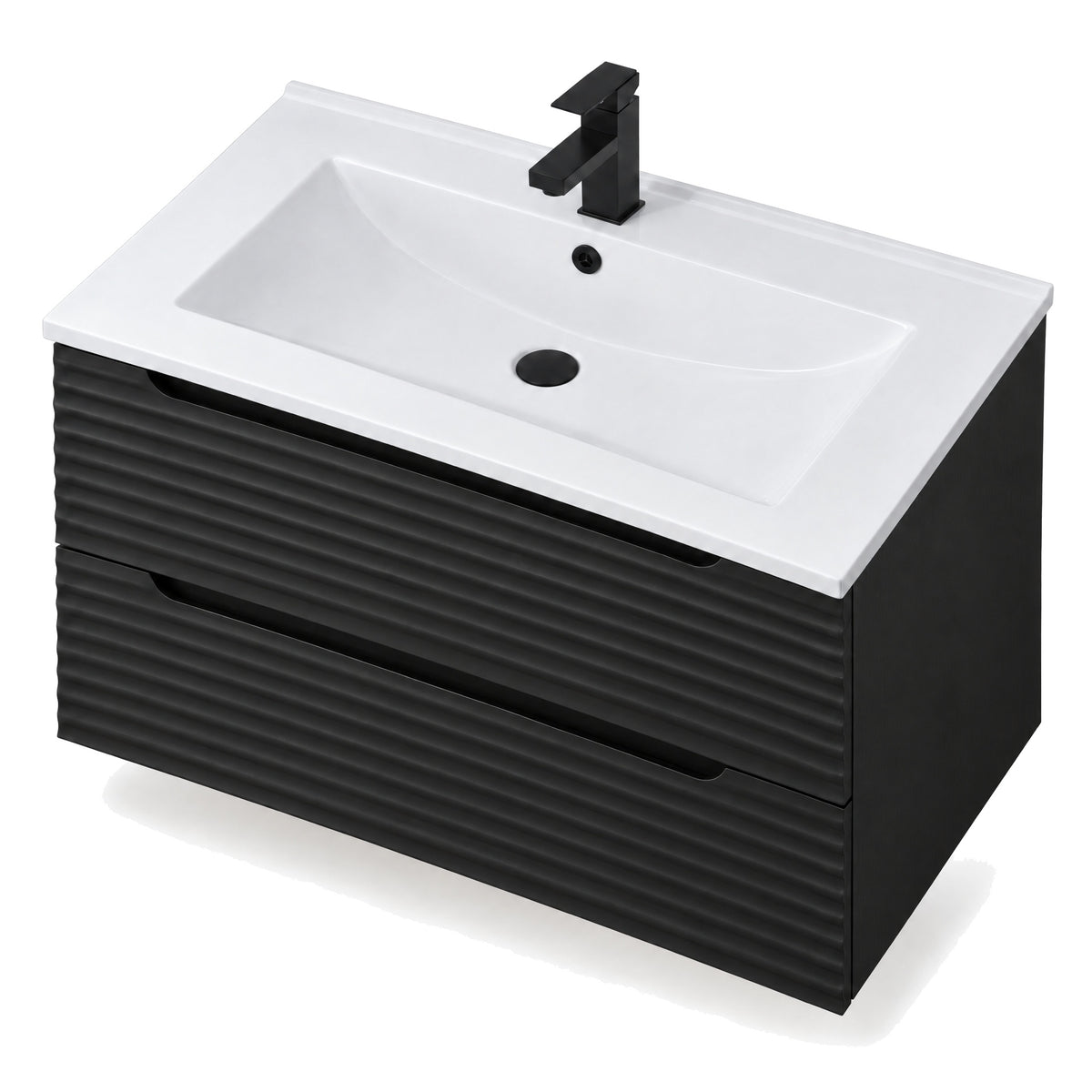 Amalfi™ Wall-Mount Bathroom Vanity 36" Black – top view