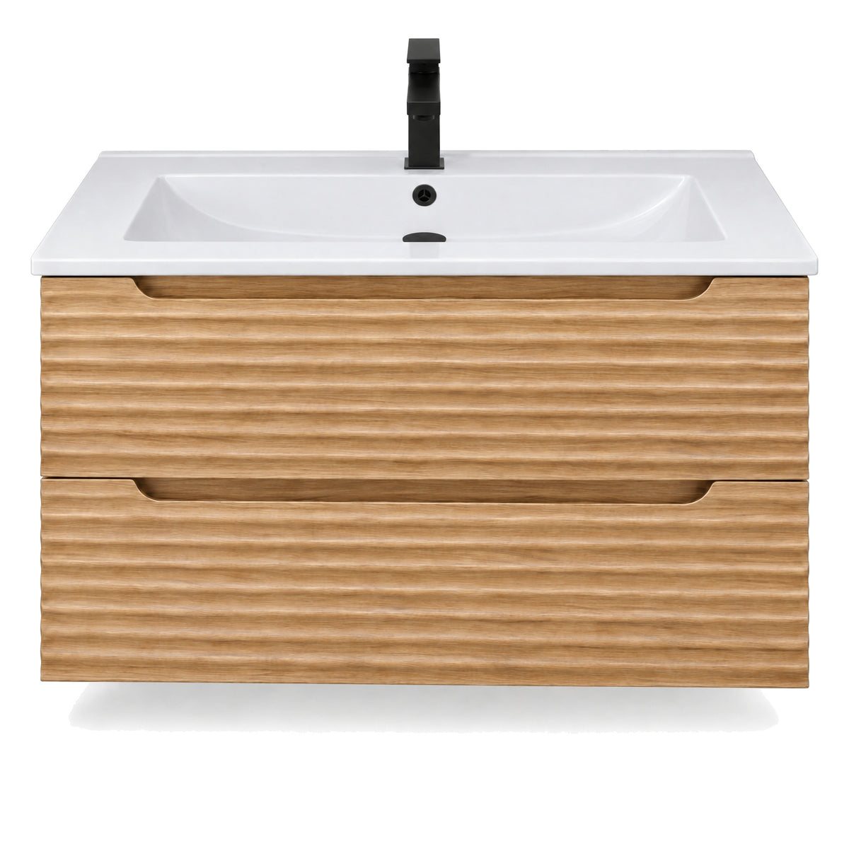 Amalfi™ Wall-Mount Bathroom Vanity 36" Natural Oak – front