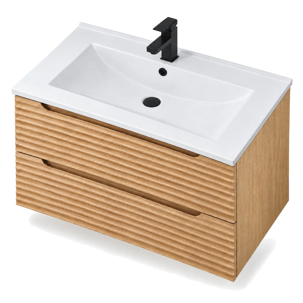 Amalfi™ Wall-Mount Bathroom Vanity 36" Natural Oak – top view