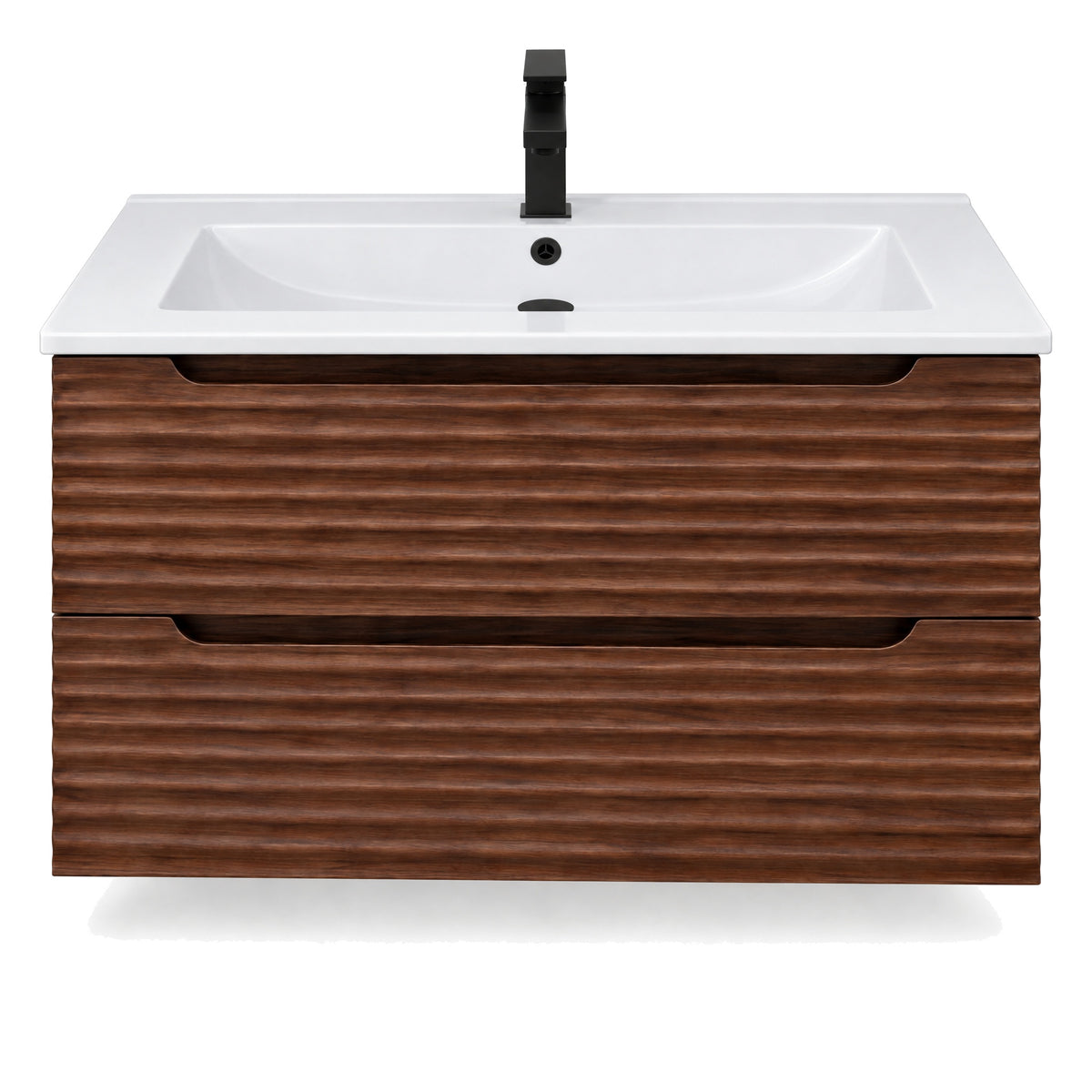 Amalfi™ Wall-Mount Bathroom Vanity 36" Walnut – front