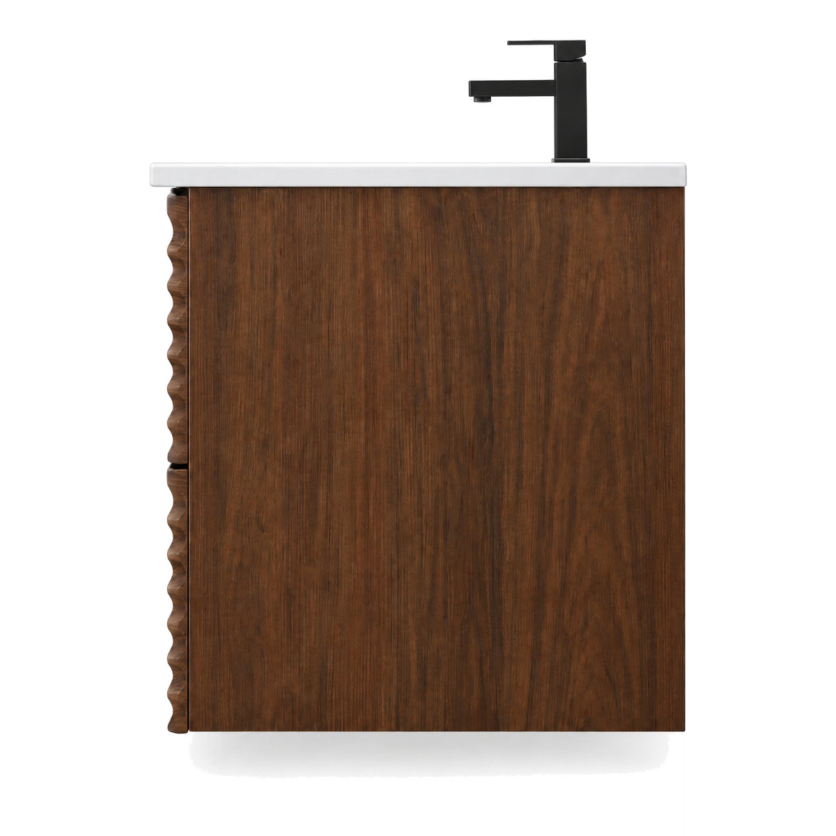 Amalfi™ Wall-Mount Bathroom Vanity 36" Walnut – side