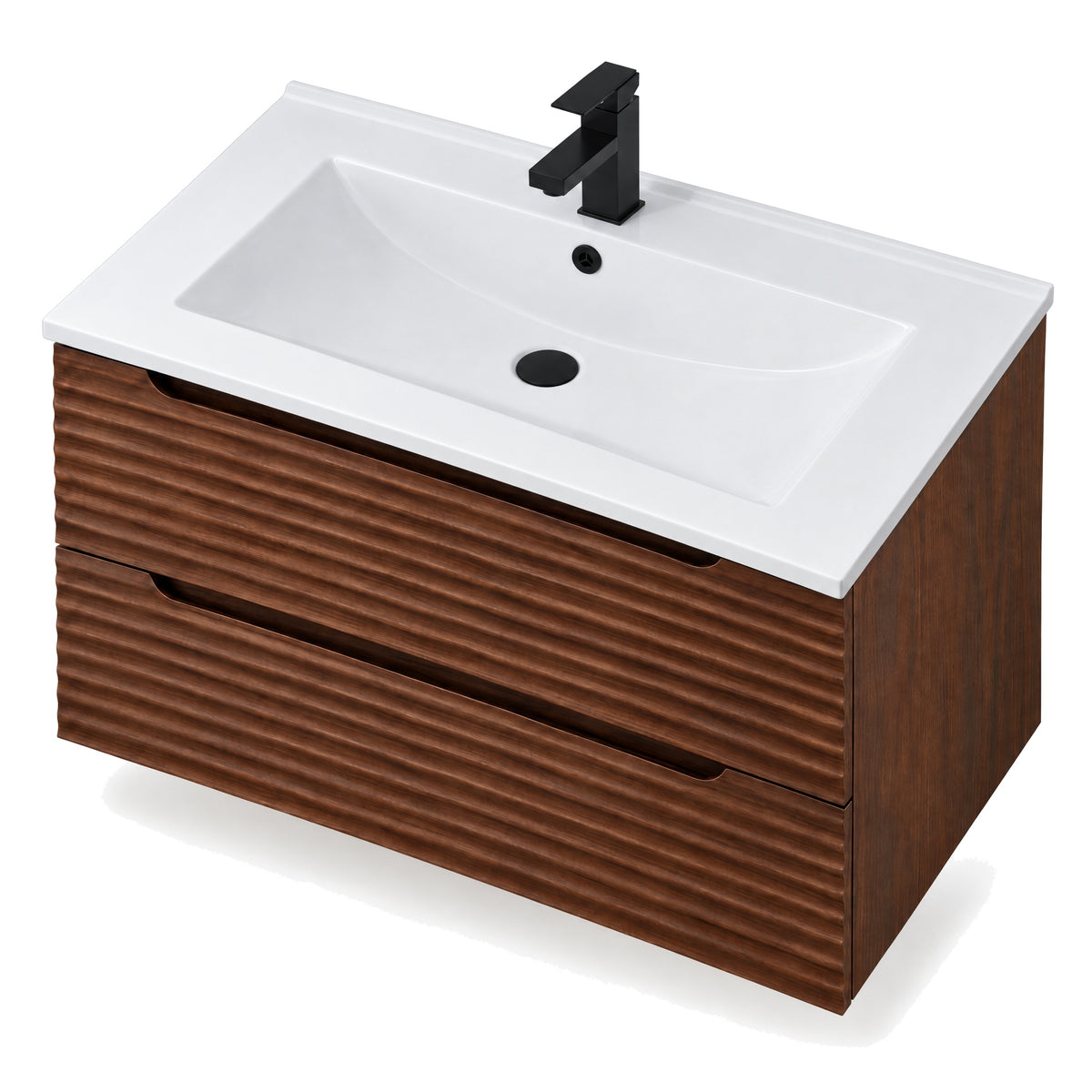 Amalfi™ Wall-Mount Bathroom Vanity 36" Walnut – top view